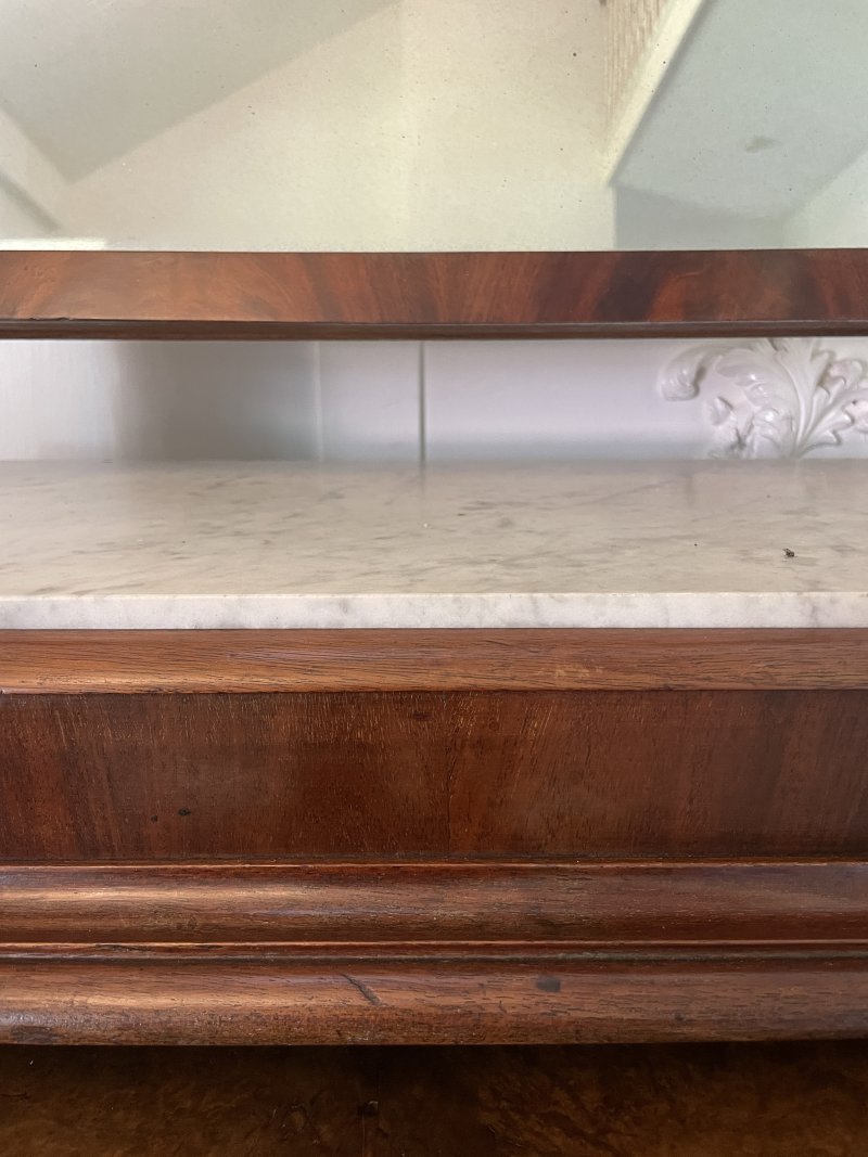 Large Antique Victorian Mahogany and Marble Topped Swing Mirror - Image 10